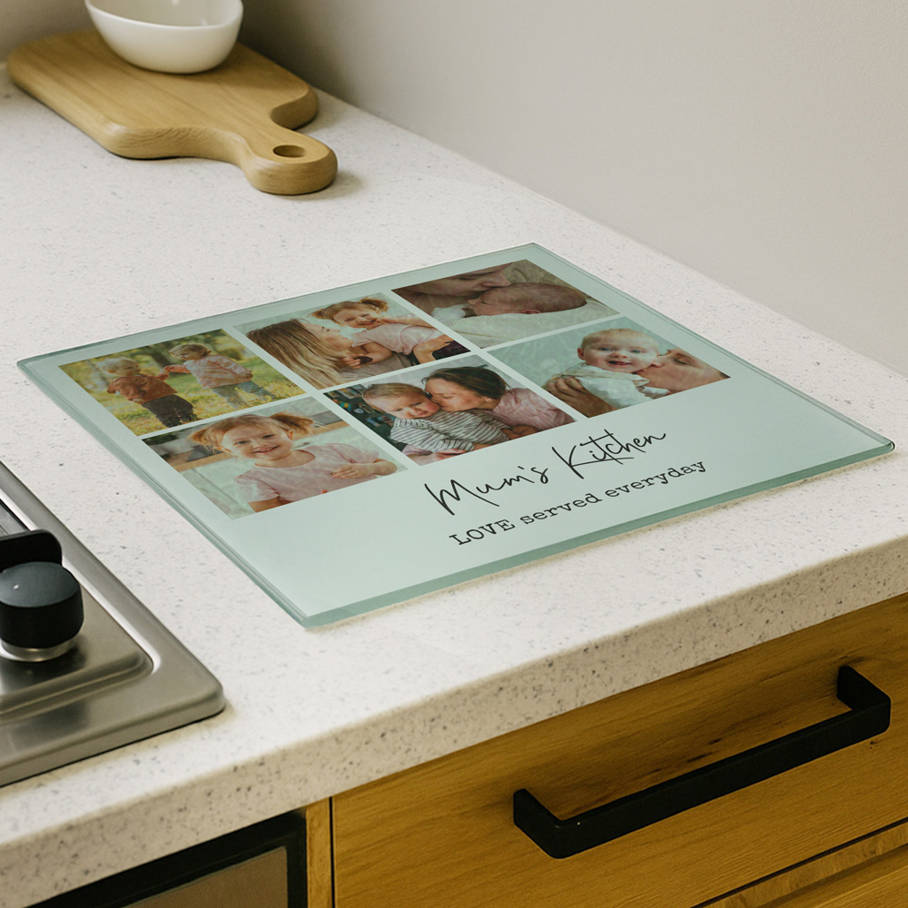 Personalised Memento Company Personalised Photo Upload Glass Chopping Board Image 3
