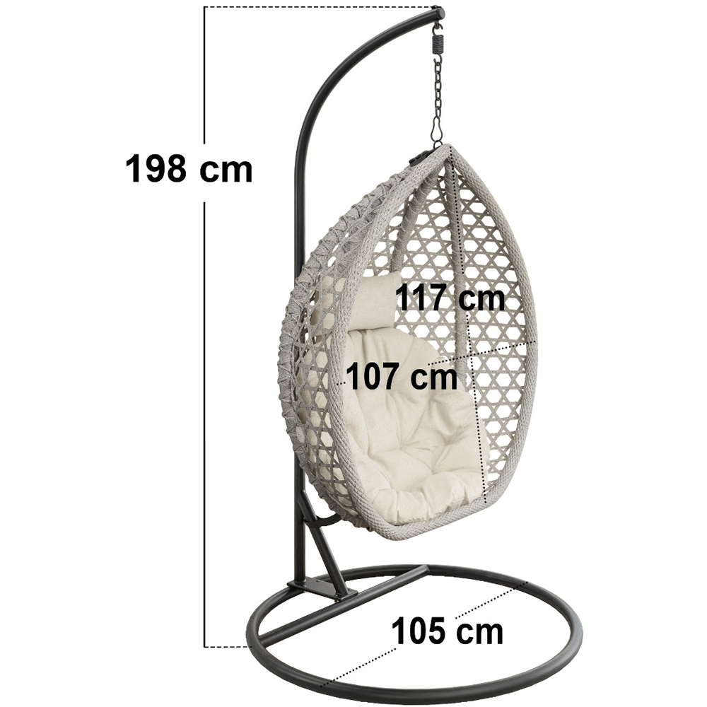 SOLACE+CO Lola Grey Garden Swing Chair Image 4