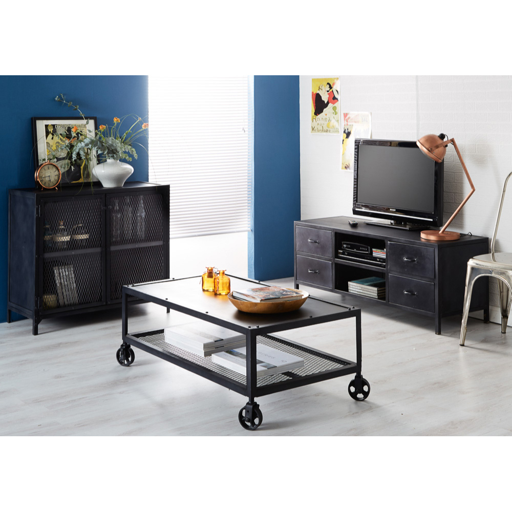 Brooklyn Kair Single Shelf Iron Coffee Table Image 2