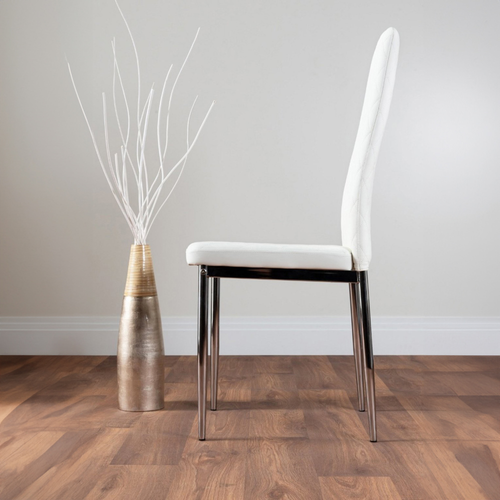 Furniturebox Arona Valera Marble Effect 6 Seater Round Dining Set White and Black Image 4