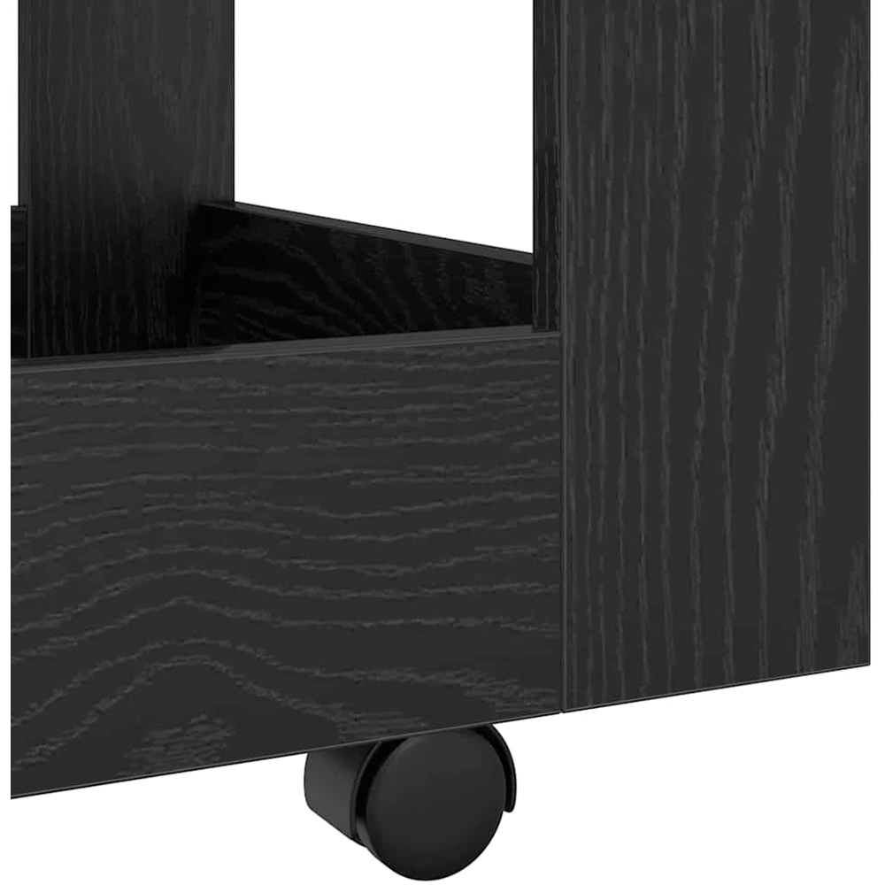 vidaXL 2 Shelf Black Oak Wooden Desk Trolley Image 4