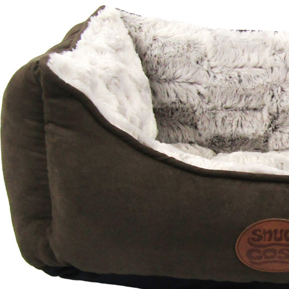 Snug & Cosy Novara Large Square Brown Dog Bed Image 2