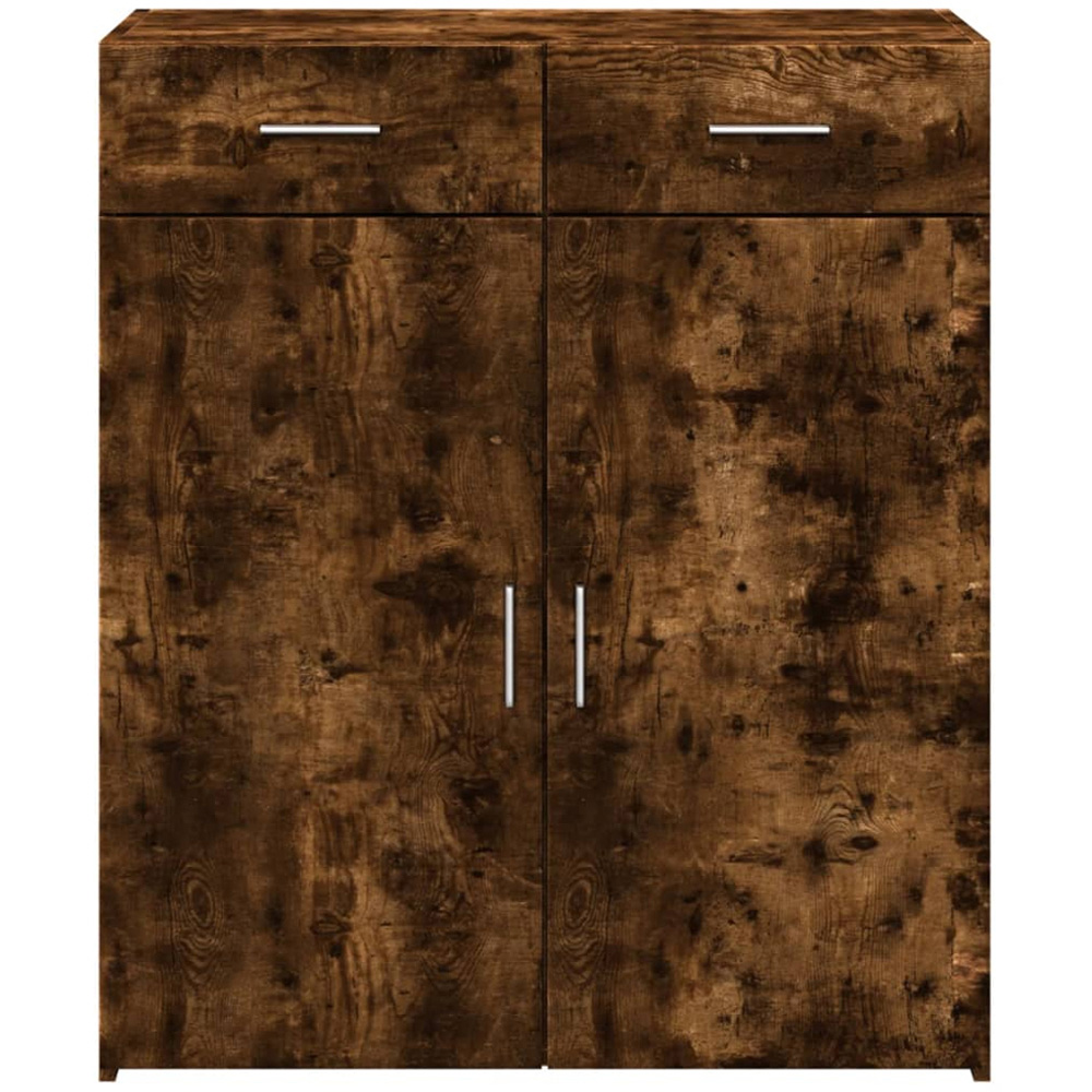 vidaXL 2 Door 2 Drawer Smoked Oak Sideboard Image 4