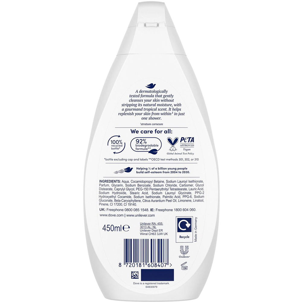 Dove Creamy Indulge Moisturising Body Wash 450ml 4 Pack Image 3