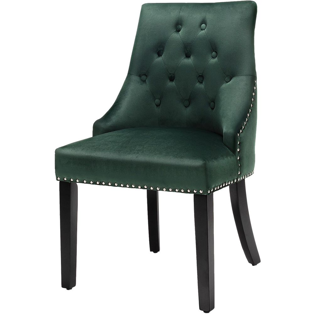 Costway Green Velvet Modern Button Tufted Studded Dining Chairs Image 2