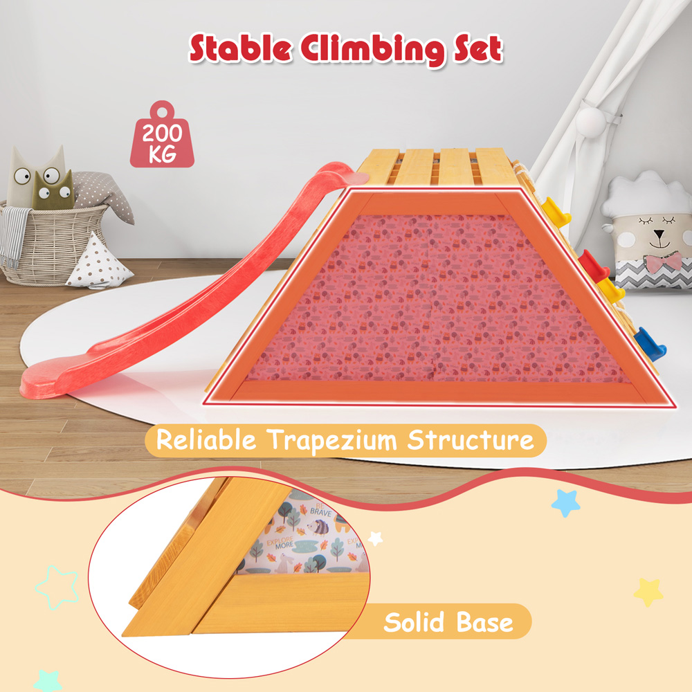 Costway 5 in 1 Jungle Gym with Slide and Rock Climbing Wall Image 8