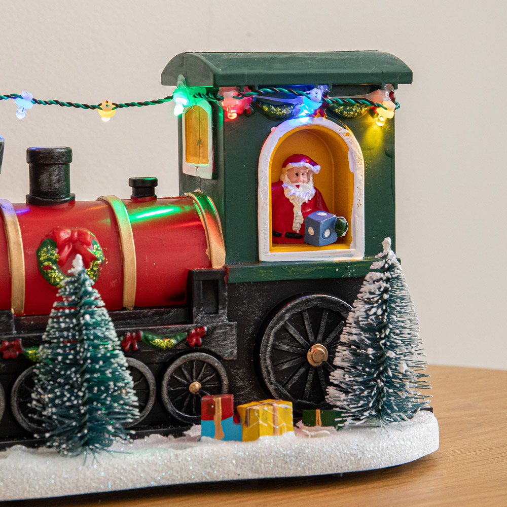Samuel Alexander 8 Multicolour LED Light-Up Christmas Train with Santa 22cm Image 4