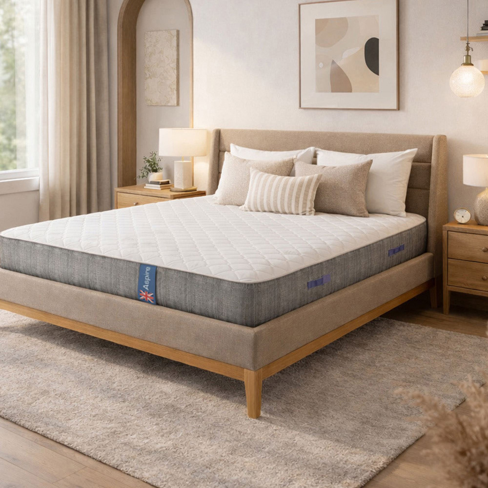 Aspire PureRest Small Double Medium Firm Wool Pocket Spring Hybrid Mattress Image 2