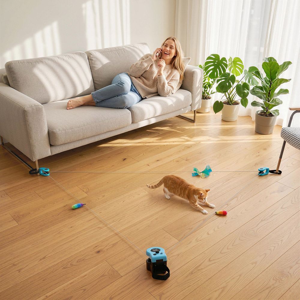 PawHut Automatic and Remote Control Interactive Cat Toy Image 4