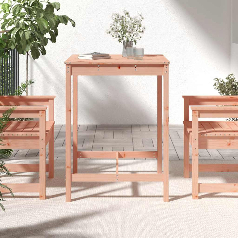 vidaXL 2 Seater Solid Douglas Wood Slatted Garden Dining Table Natural Image 6