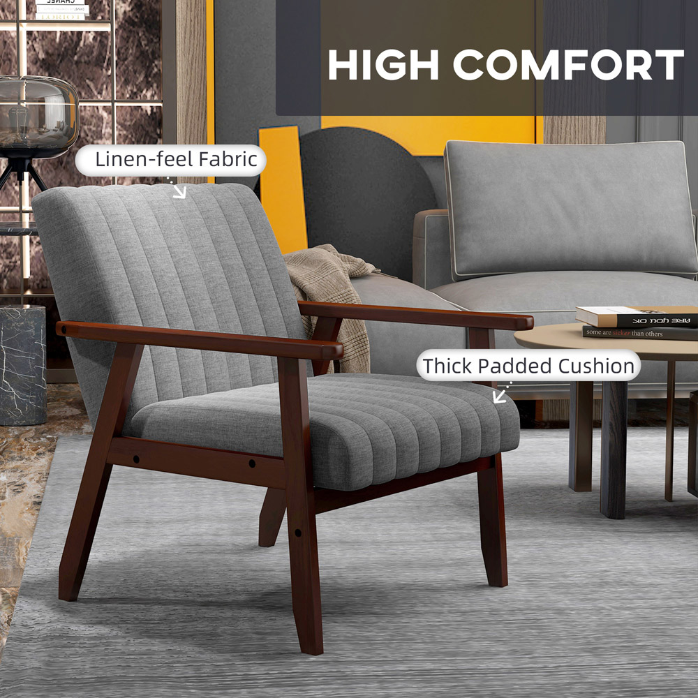 Portland Grey Fabric Armchair Image 5