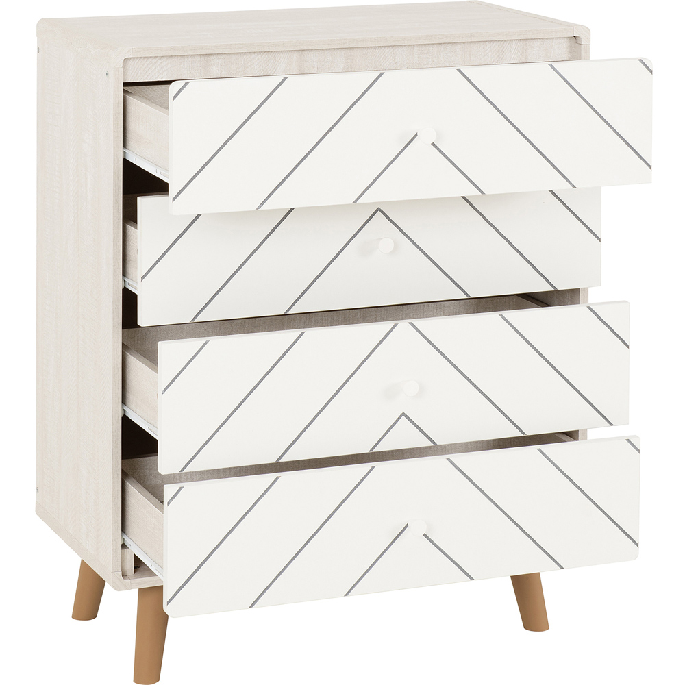 Seconique Dixie 4 Drawer Dusty Grey and White Storage Chest Image 4