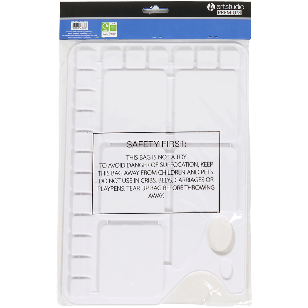 Rectangular Paint Palette White Image 2