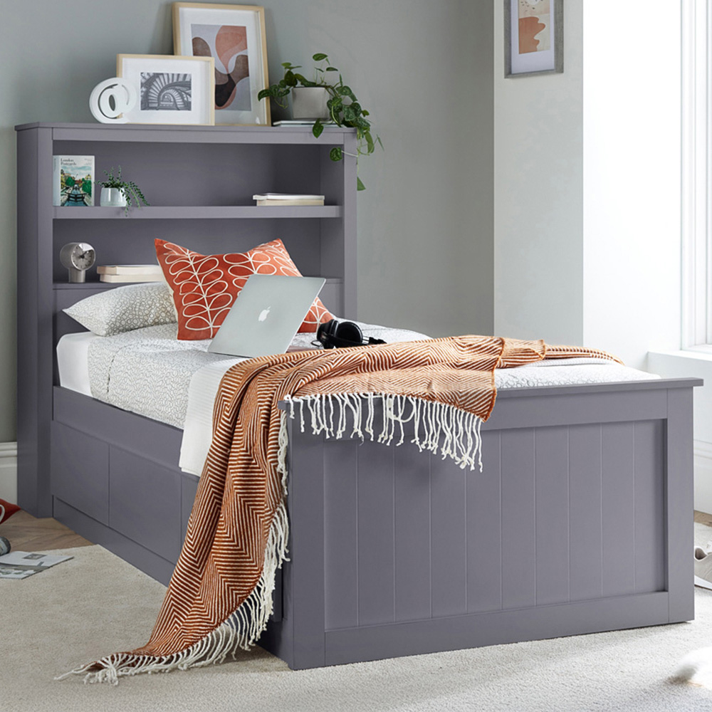 Bedmaster Enzo Single 3 Drawer Grey Wooden Storage Bed Image 1