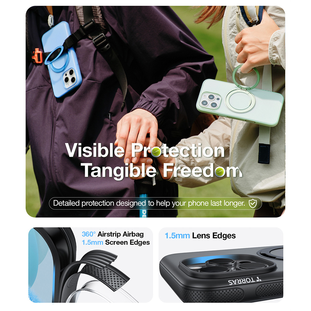 Torras Ostand R Black iPhone 16 Pro Fitness Phone Case Image 6