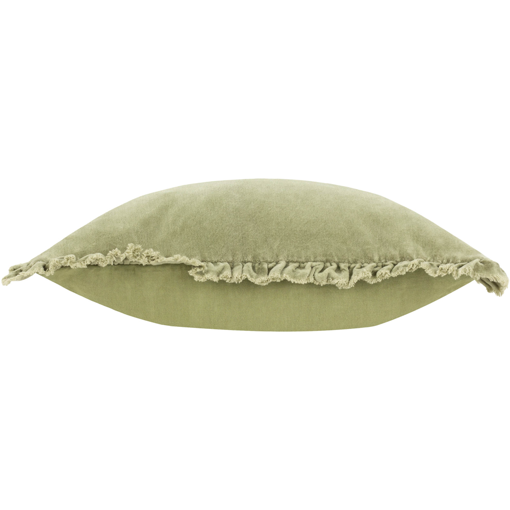 Yard Bertie Sage Cotton Velvet Cushion 45 x 45cm Image 4