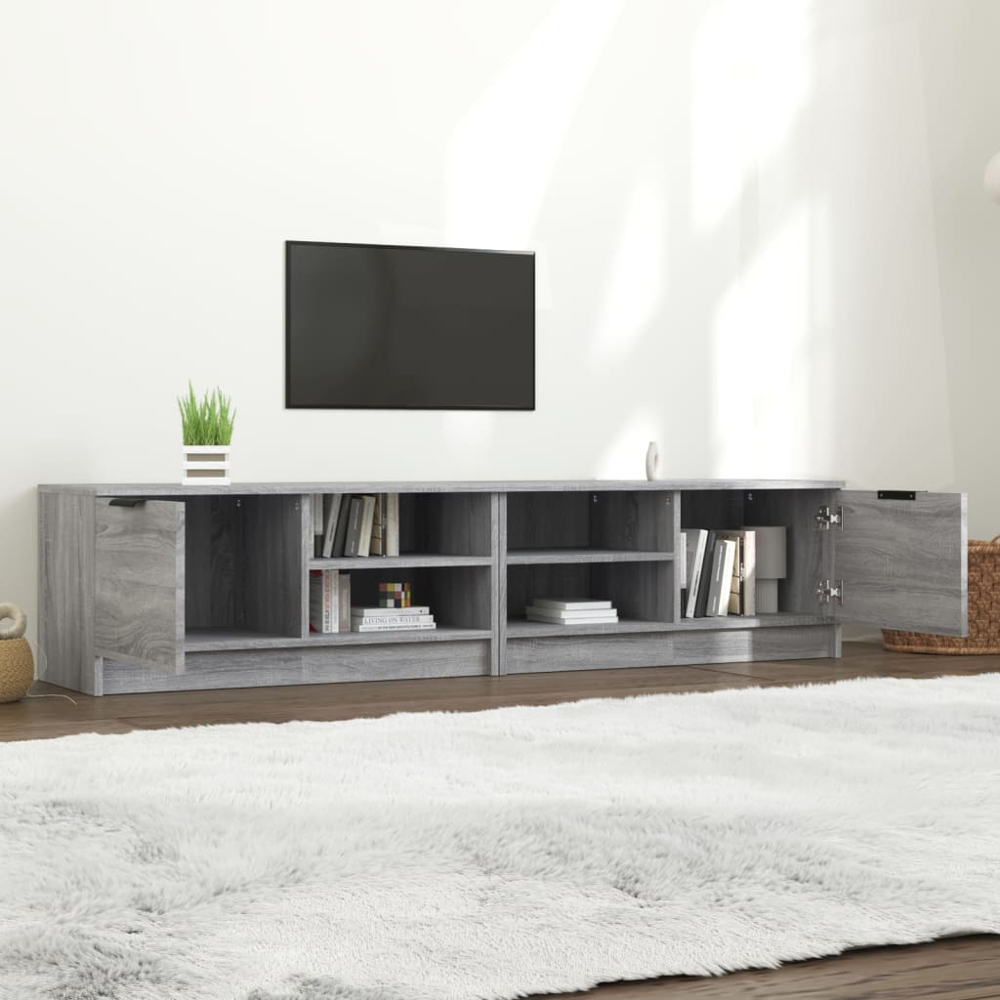 vidaXL Single Door 2 Shelf Grey Sonoma TV Cabinet Set of 2 Image 1