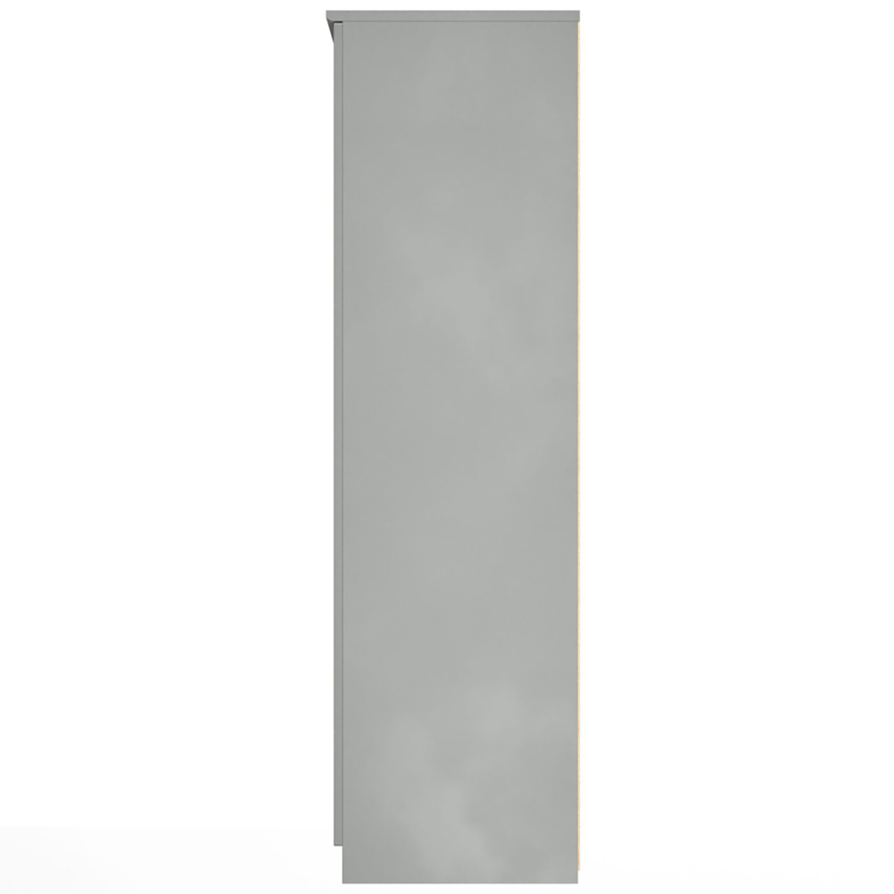 Crowndale Camden 3 Door Grey Gloss and Dusk Grey Mirrored Wardrobe Ready Assembled Image 3