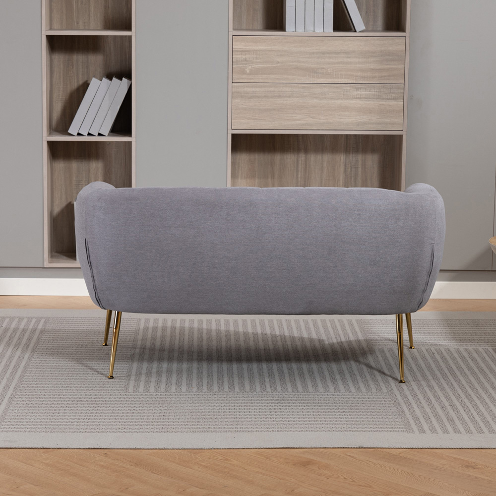 Artemis Home Stanton 2 Seater Grey Fabric Shell Accent Sofa Image 6