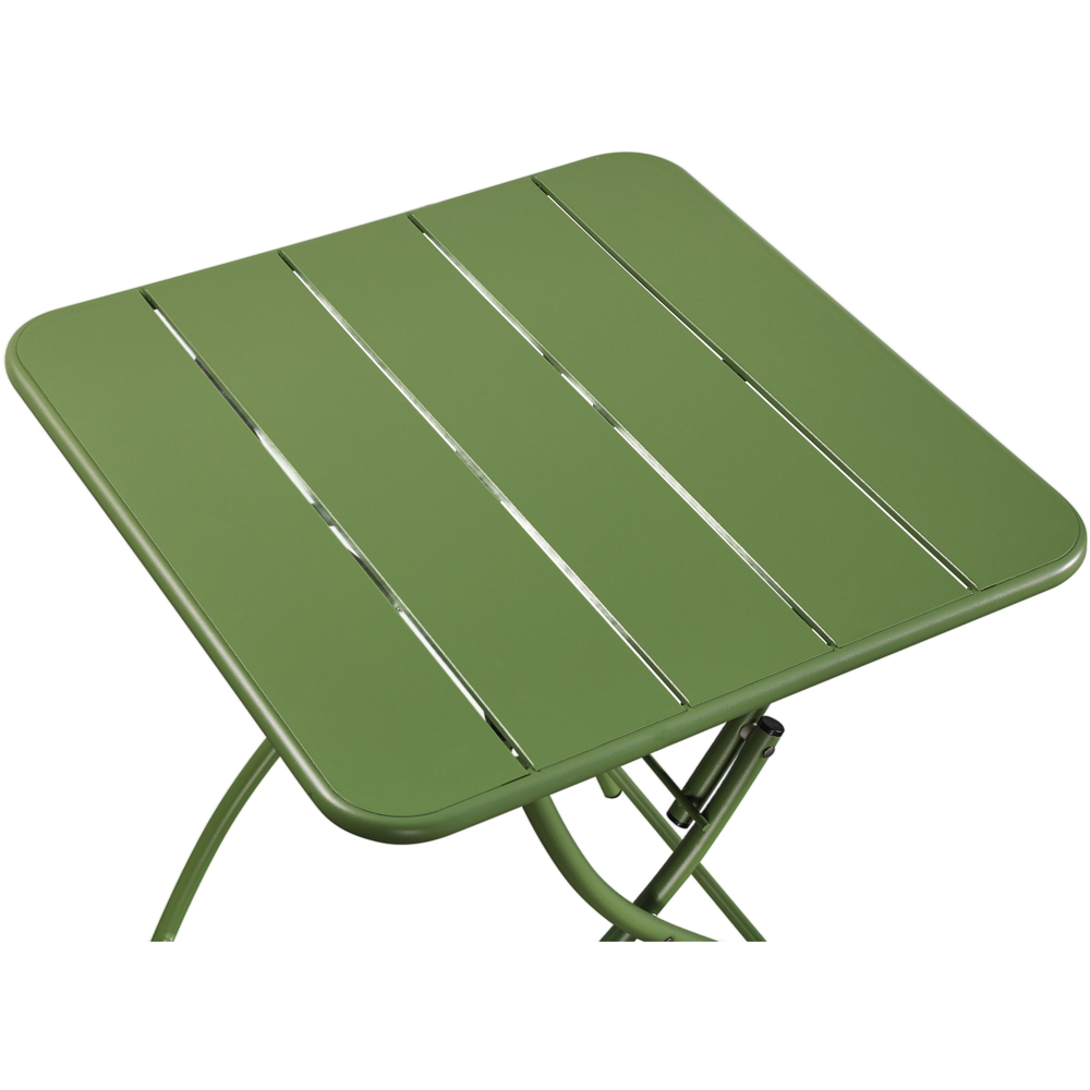 Core Products 2 Seater Moss Green Square Metal Foldable Garden Bistro Table Image 3