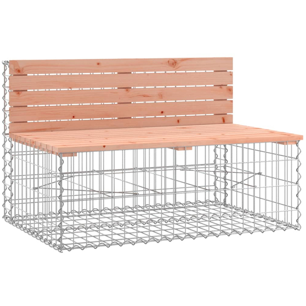 vidaXL 6 Seater Natural Douglas Solid Wood Gabion Garden Bench Image 4