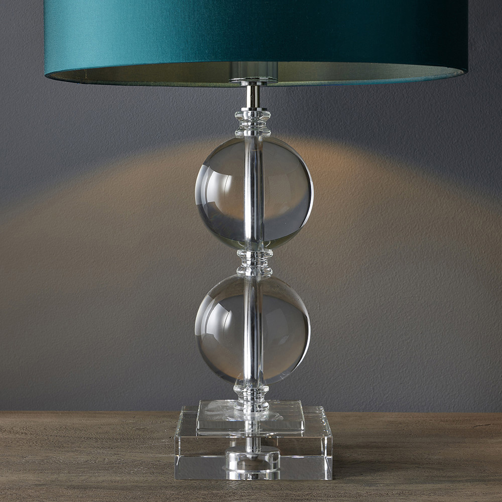 Merano Ortisei Clear Crystal and Chrome Table Lamp Image 3
