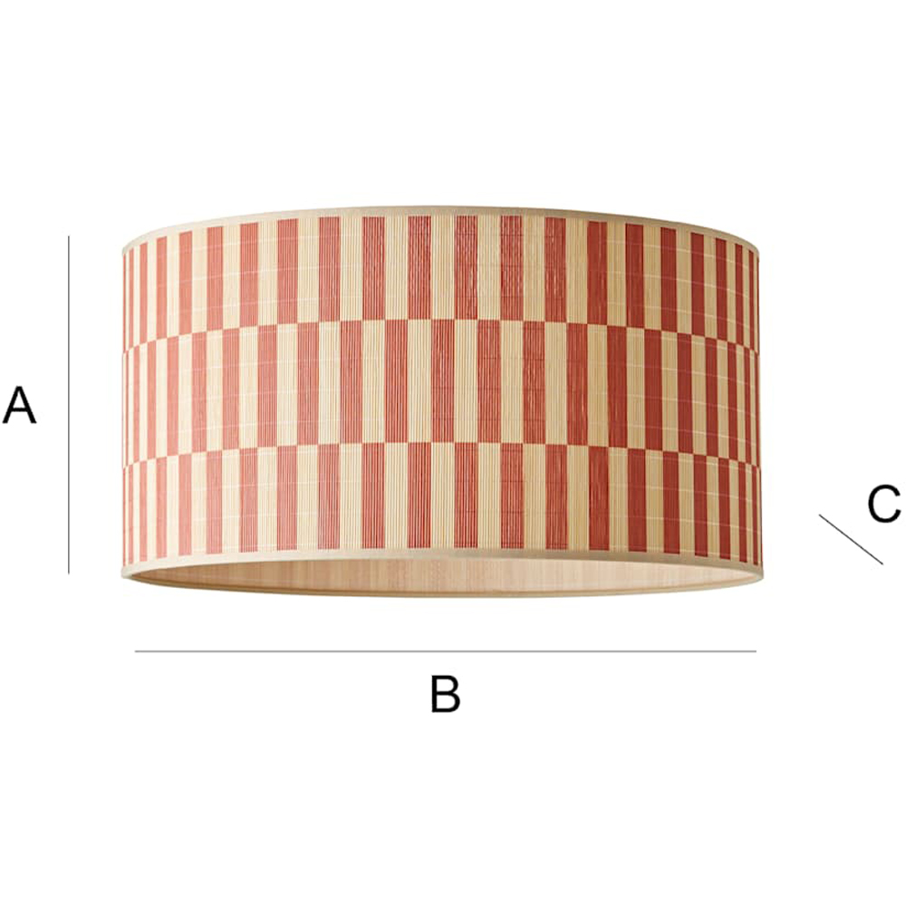 ValueLights Lori Orange Checkerboard Bamboo Ceiling Drum Lamp Shade Image 8