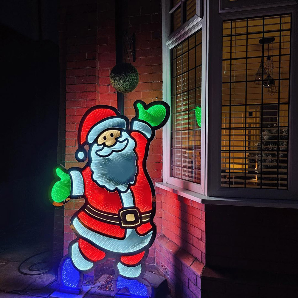 Samuel Alexander Multicoloured LED Tall Santa Infinity Christmas Decoration 6ft Image 7
