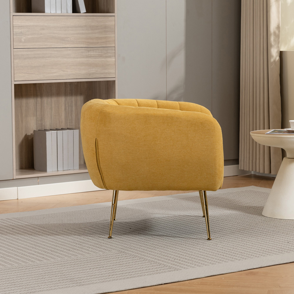Artemis Home Stanton Yellow Fabric Shell Accent Chair Image 5
