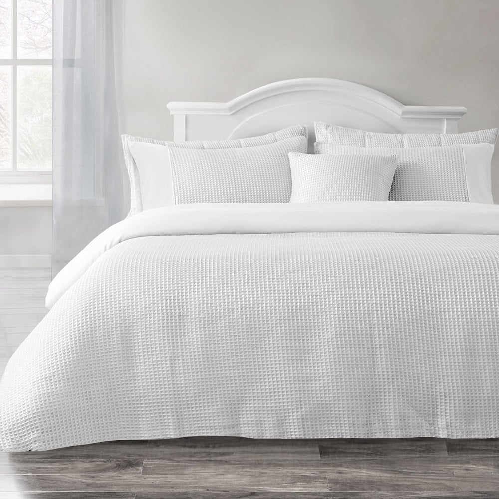 Velosso Waffle Double White Weave Duvet Set Image
