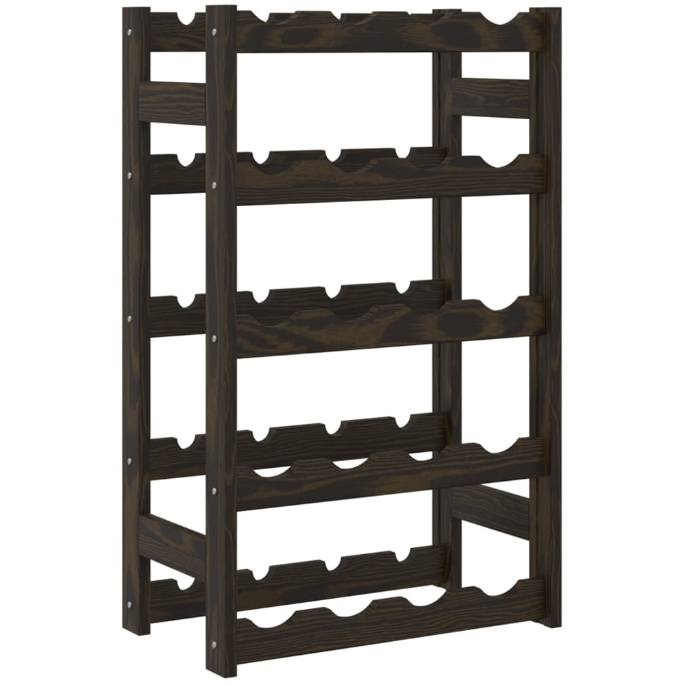 vidaXL 20 Bottle Black Freestanding Wine Rack Image 3