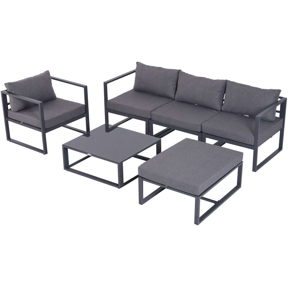 Outsunny 5 Seater Grey Sofa Lounge Set Image 2