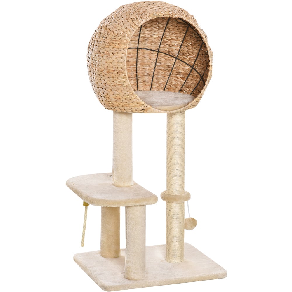 PawHut Beige Cat Activity Tree 100cm Image 1