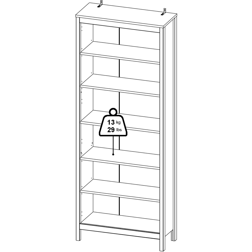 Florence Barcelona 6 Shelf White Bookcase Image 8