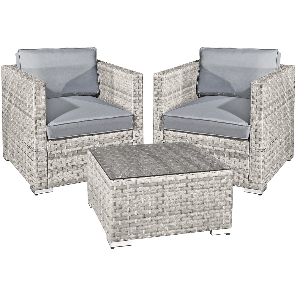 Oseasons Malta 2 Seater Dove Grey Rattan Lounge Set Image 2