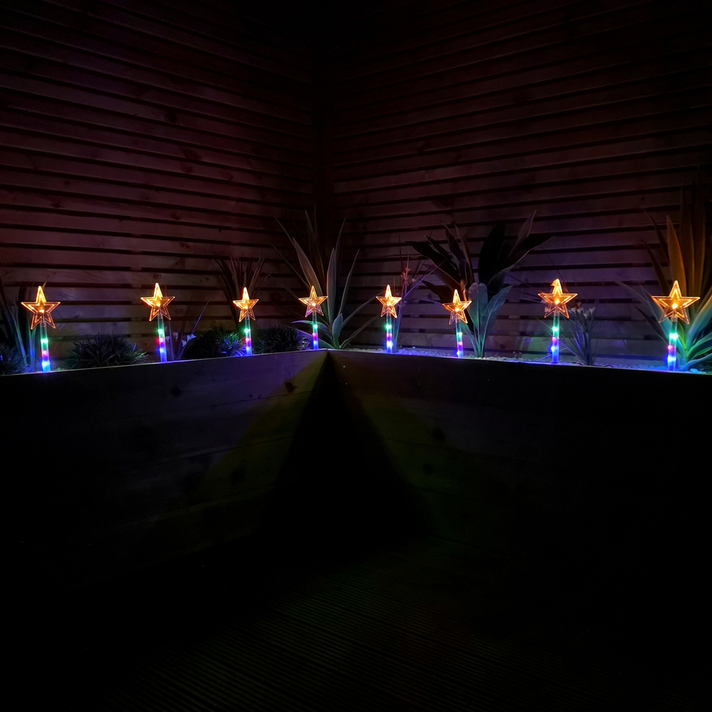 Samuel Alexander Star Multicoloured LED Christmas Path Light 8 Pack Image 6