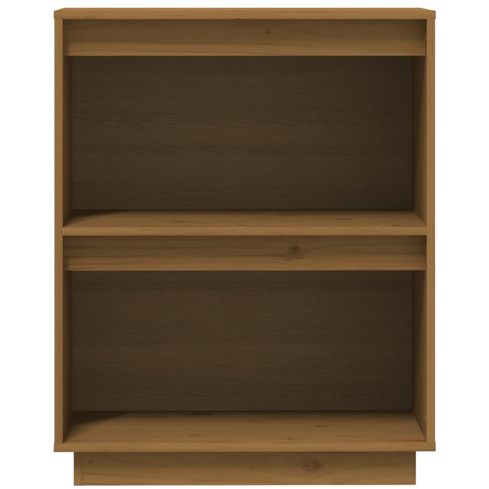 vidaXL 2 Open Shelf Honey Brown Solid Pine Wood Console Cabinet Image 4