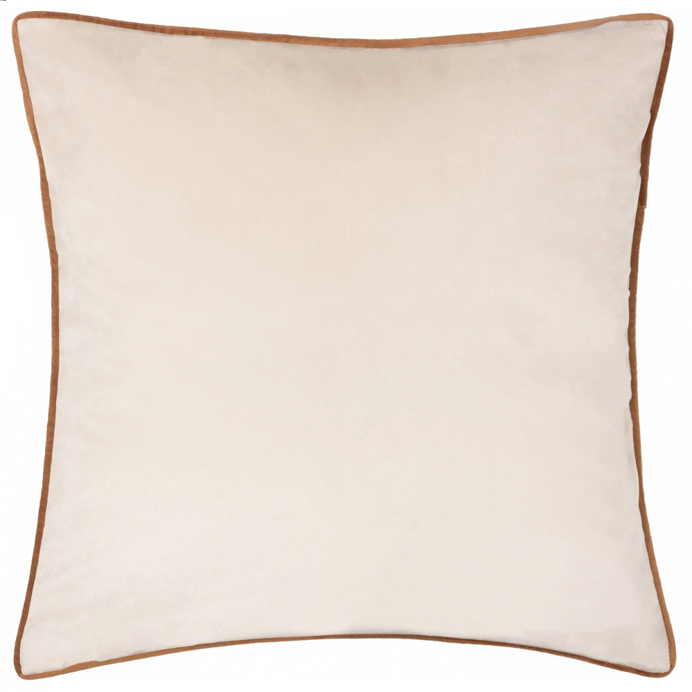 Furn Meridian Ecru and Ginger Velvet Cushion 45 x 45cm Image 1
