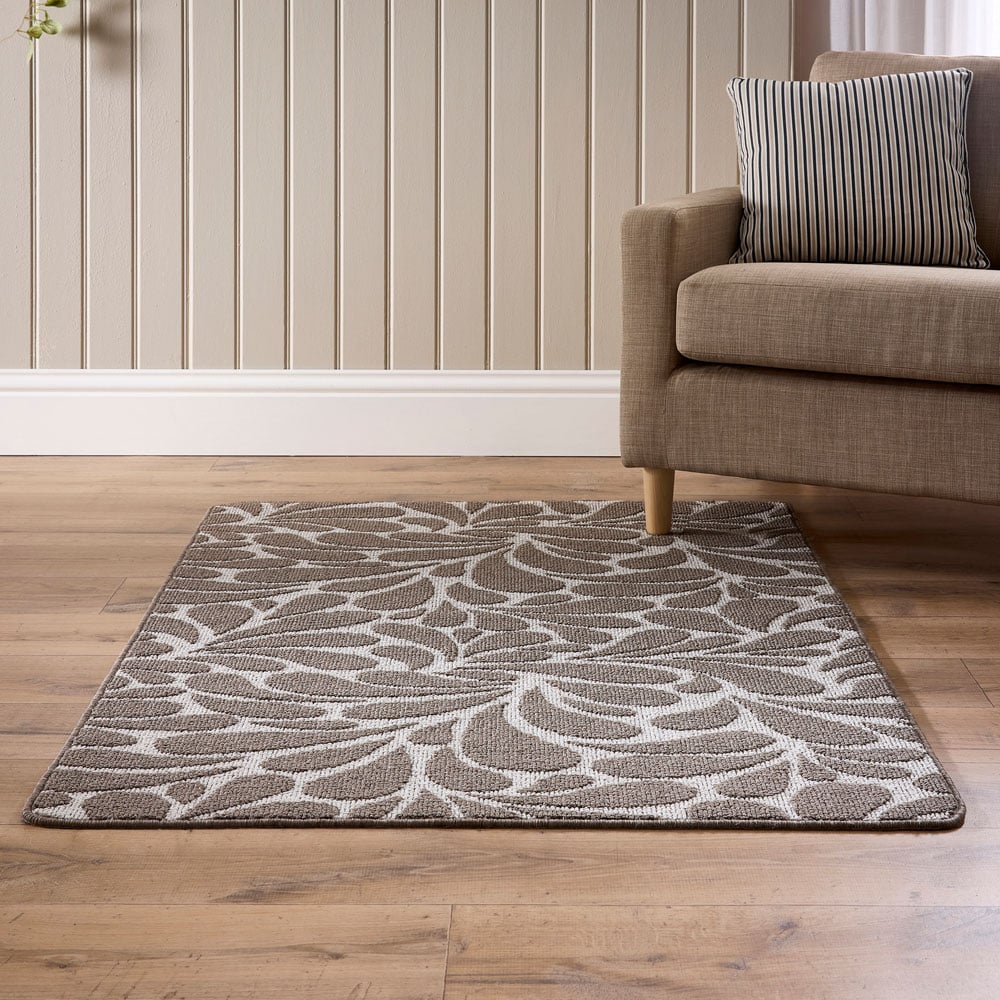 My Mat Ivory and Mink Sculptured Patterned Rain Drop Non Slip Mat 100 x 150cm Image 2