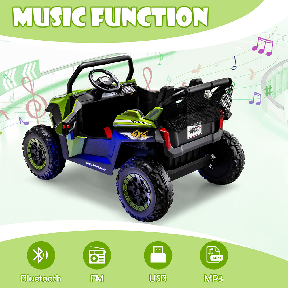 Costway 2 Seater Green Kids Ride on UTV Image 6