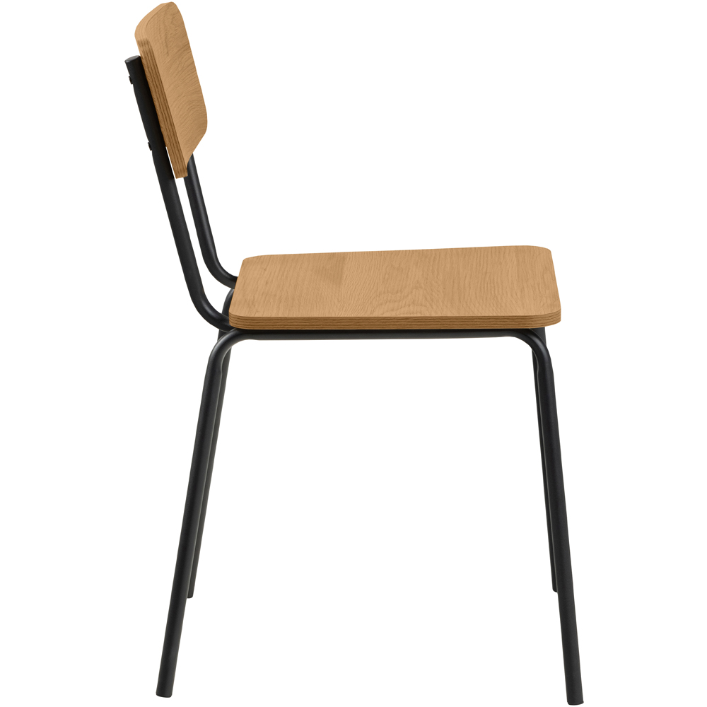 Florence Peru 4 Seater Dining Table Black and Oak Image 4