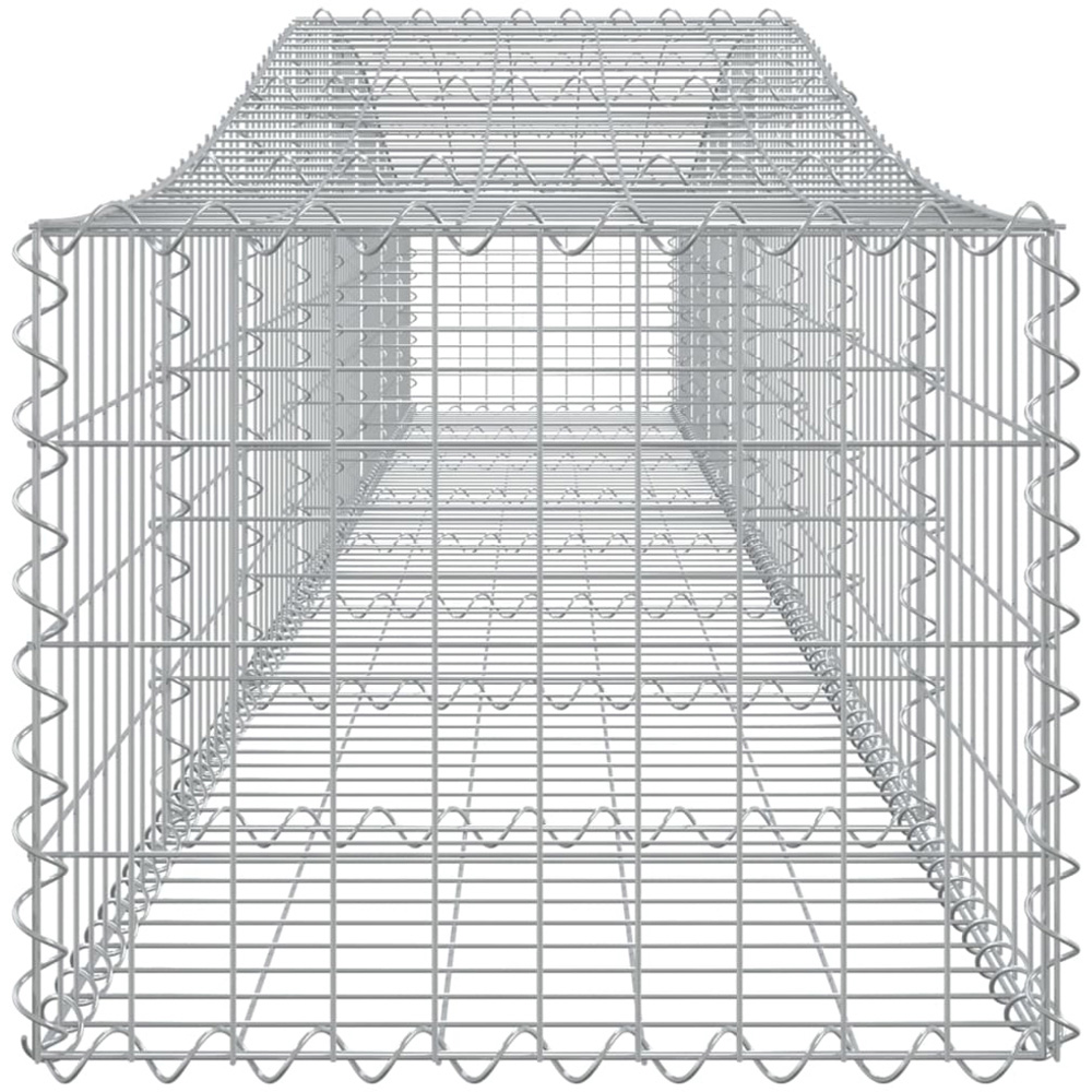 vidaXL Silver Galvanised Iron Arched Gabion Basket 400 x 50 x 40/60cm 7 Pack Image 3
