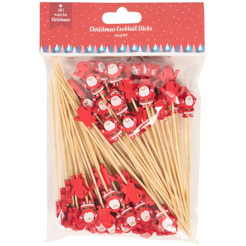 Pack 100 Christmas Cocktail Sticks Image 2