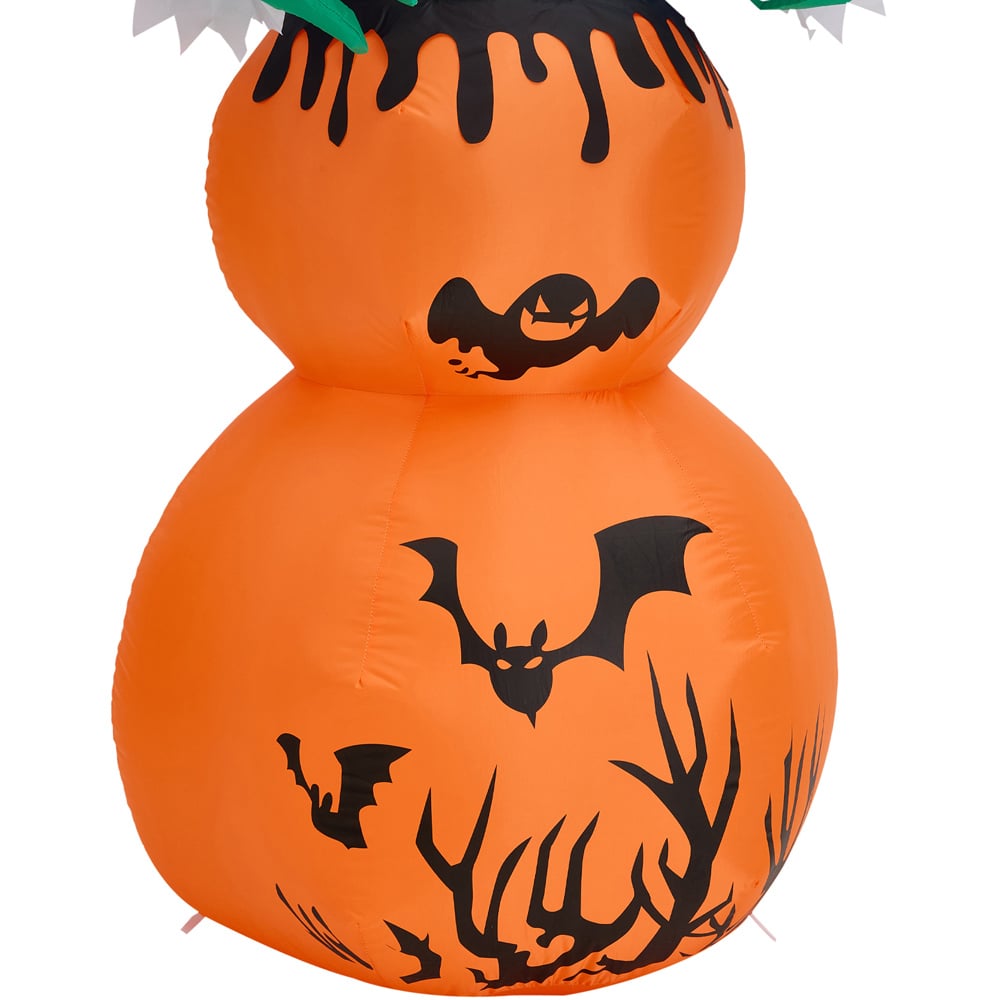 Living and Home Multicolour Inflatable LED Stacked Pumpkin Ghost Halloween Decoration 6ft Image 6