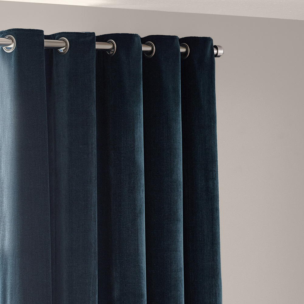 Yard Navy Heavy Chenille Blackout Eyelet Curtains 229 x 183cm Image 3