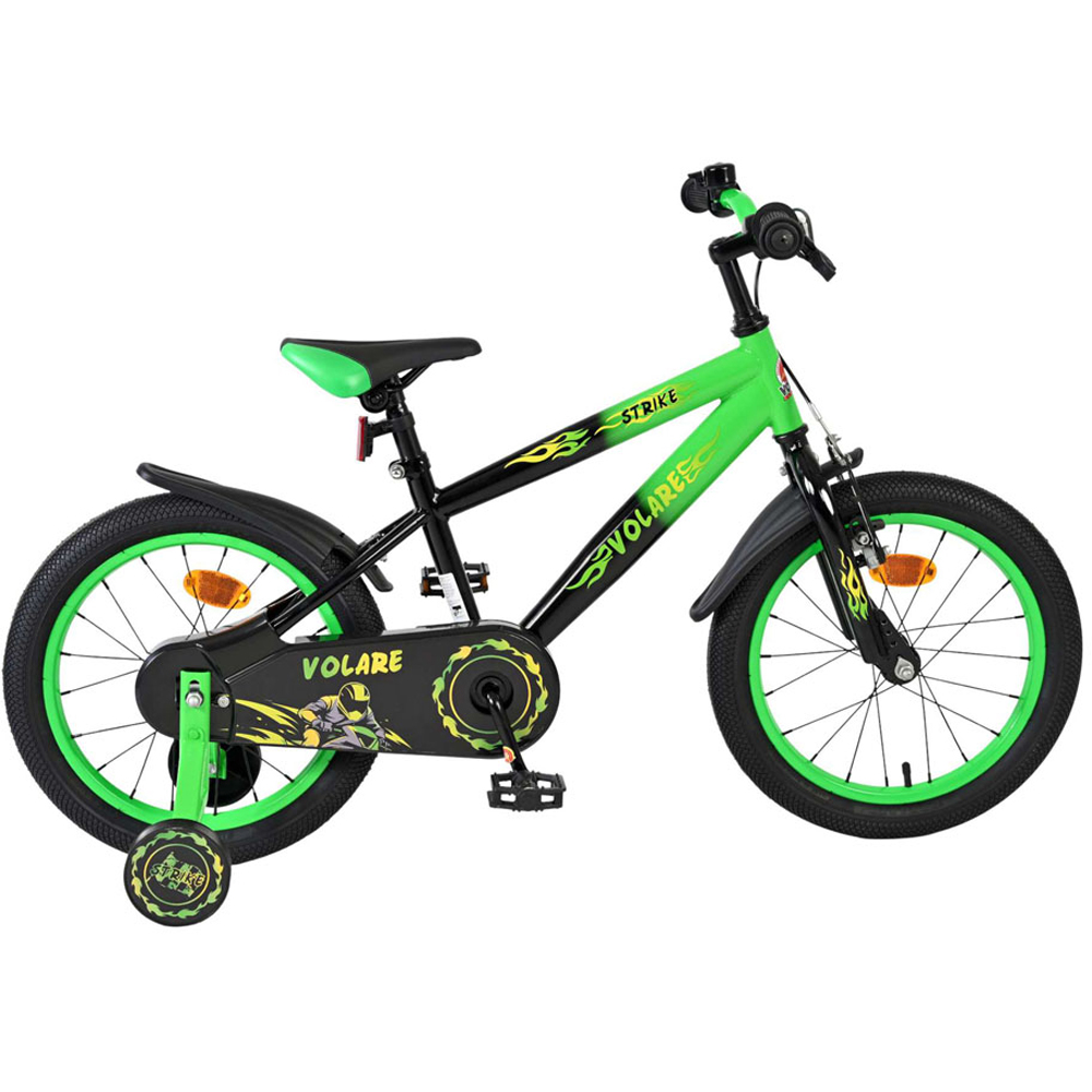 Volare Strike Kids 16 inch Green and Black Bike with Stabilisers Image 6