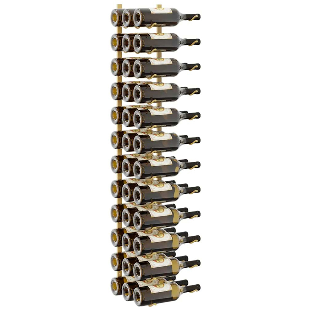 vidaXL 36 Bottle Gold Wall Mounted Wine Rack Set of 2 Image 4