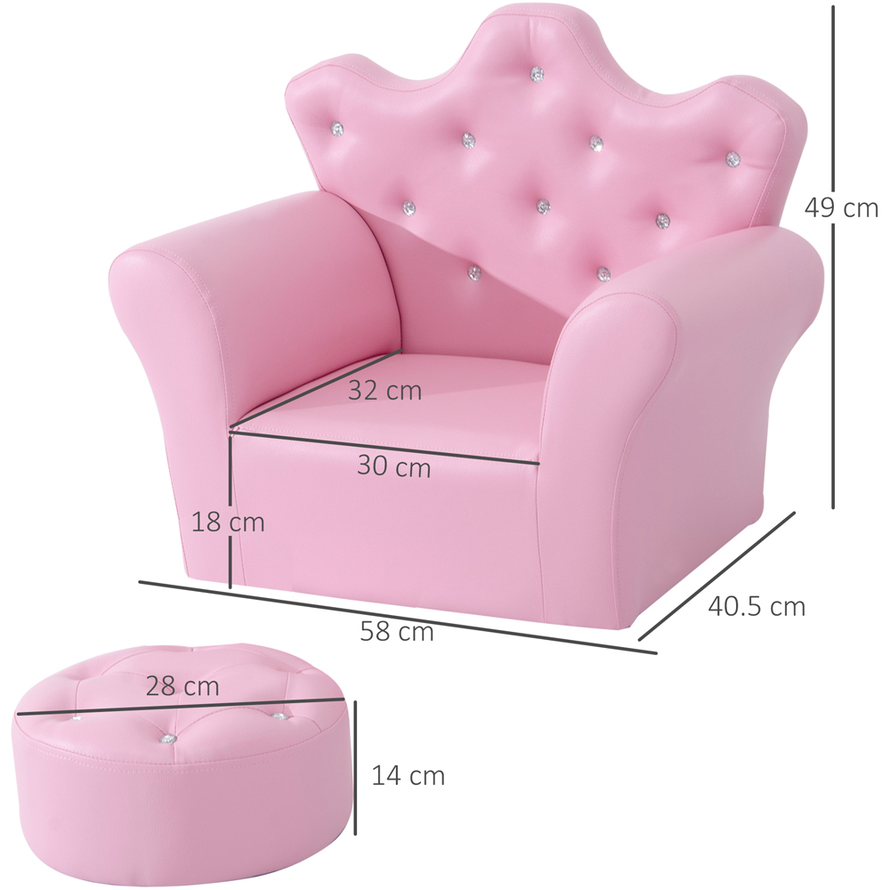 Tommy Toys Pink Kids Armchair and Ottoman Image 8