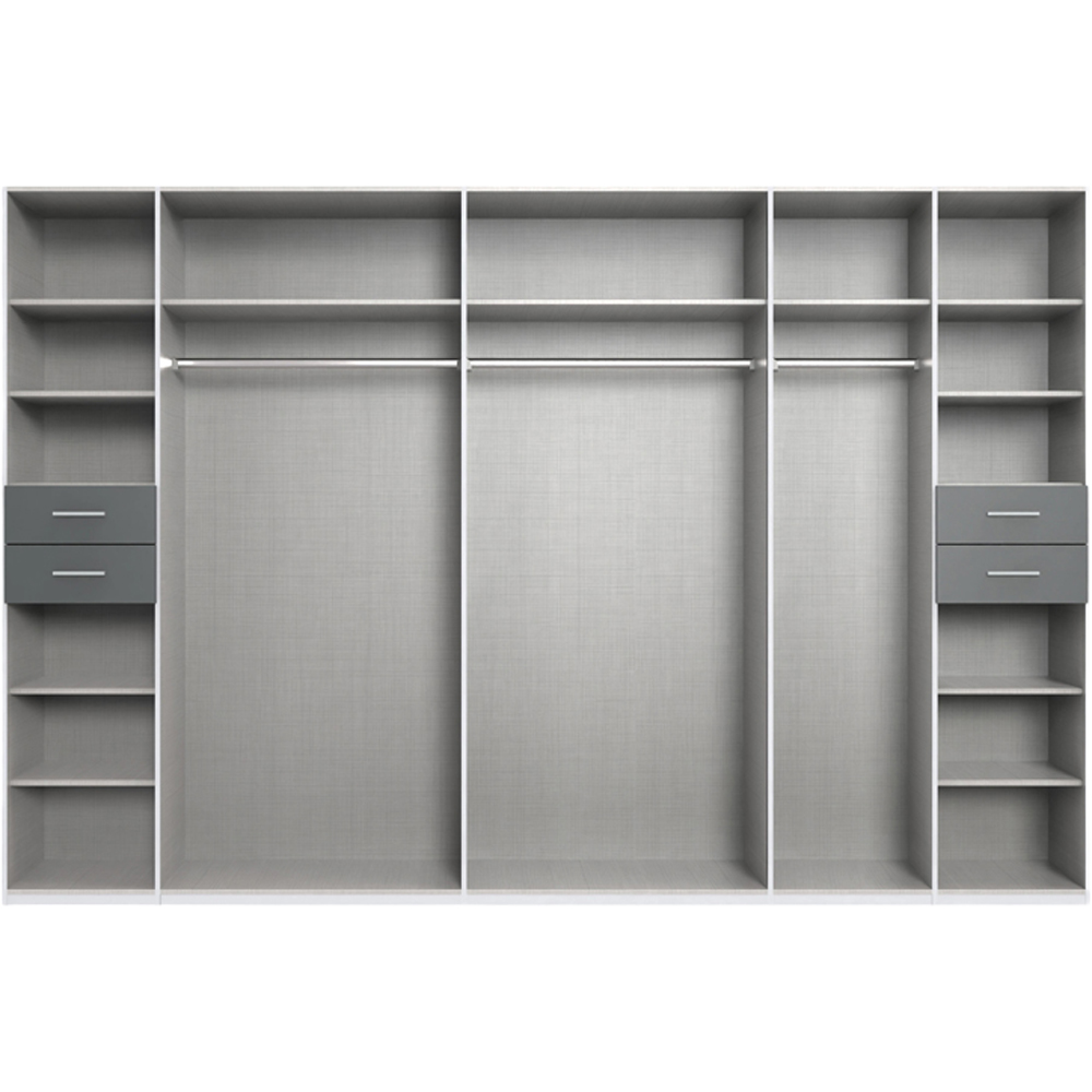 TJ'S Vegas 7 Door 4 Drawer Sahara Grey Mirrored Wardrobe Image 4