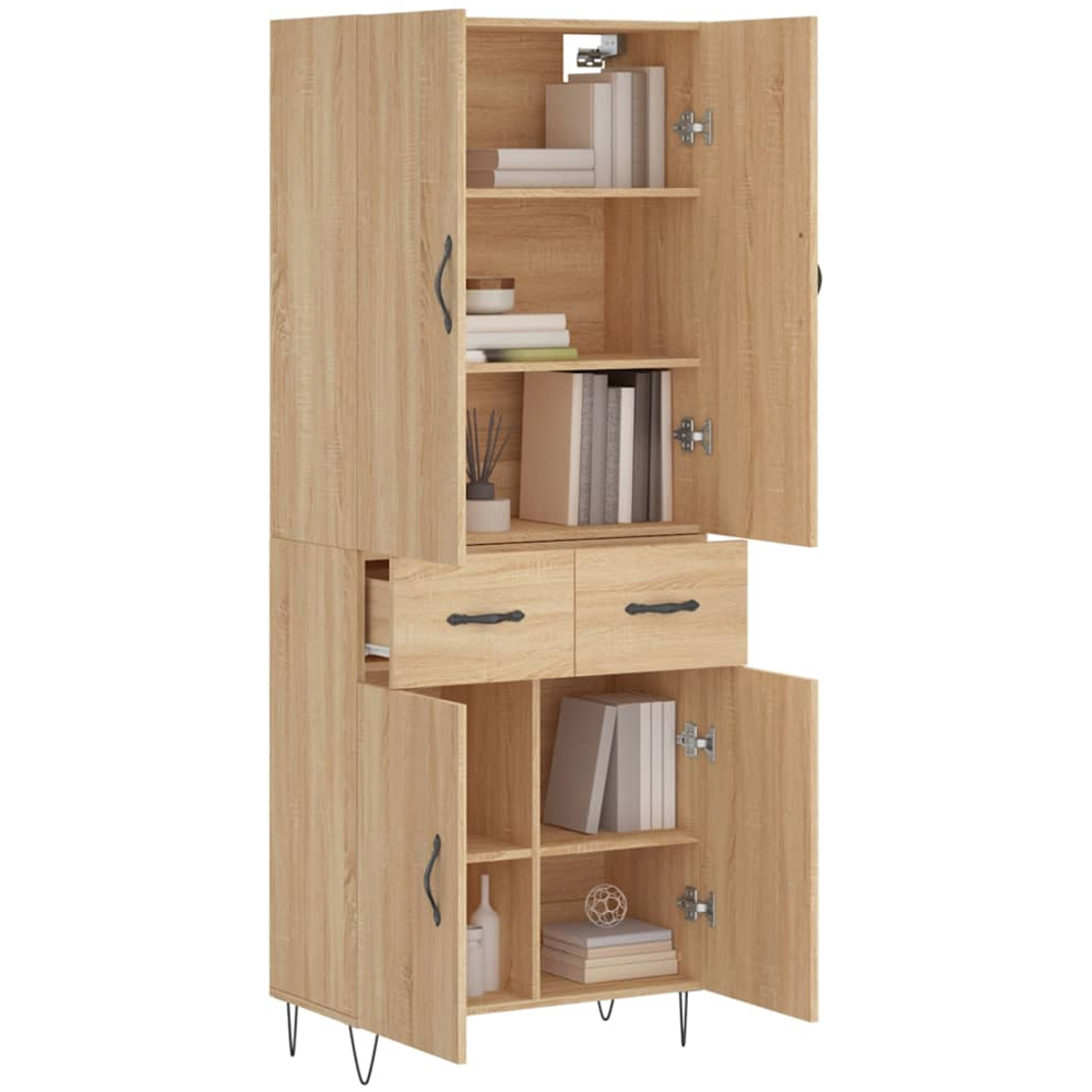 vidaXL 4 Door 2 Drawer Sonoma Oak Highboard Image 3